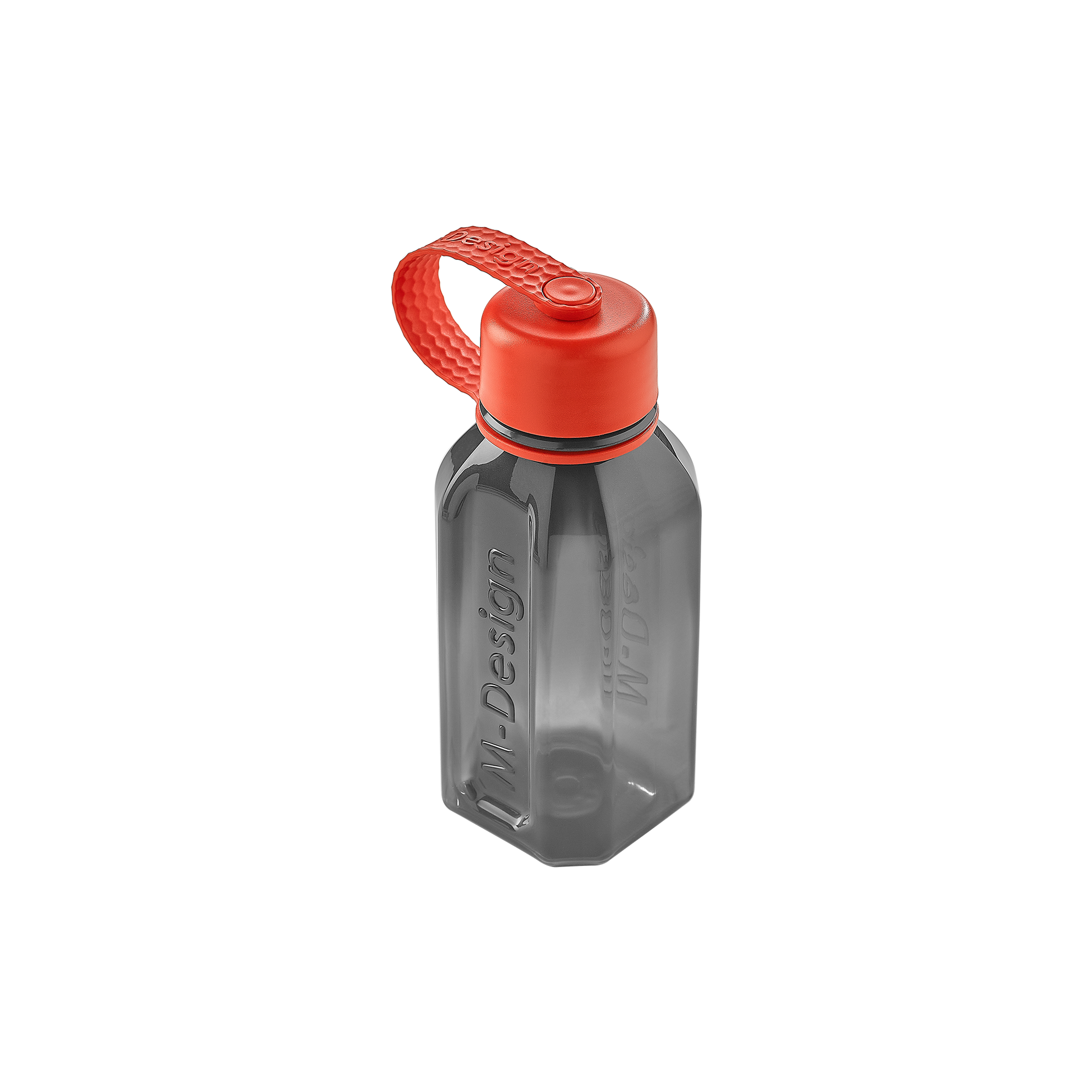 M-DESIGN Square Bottle 500ml with Attached Lid – Black (75072)