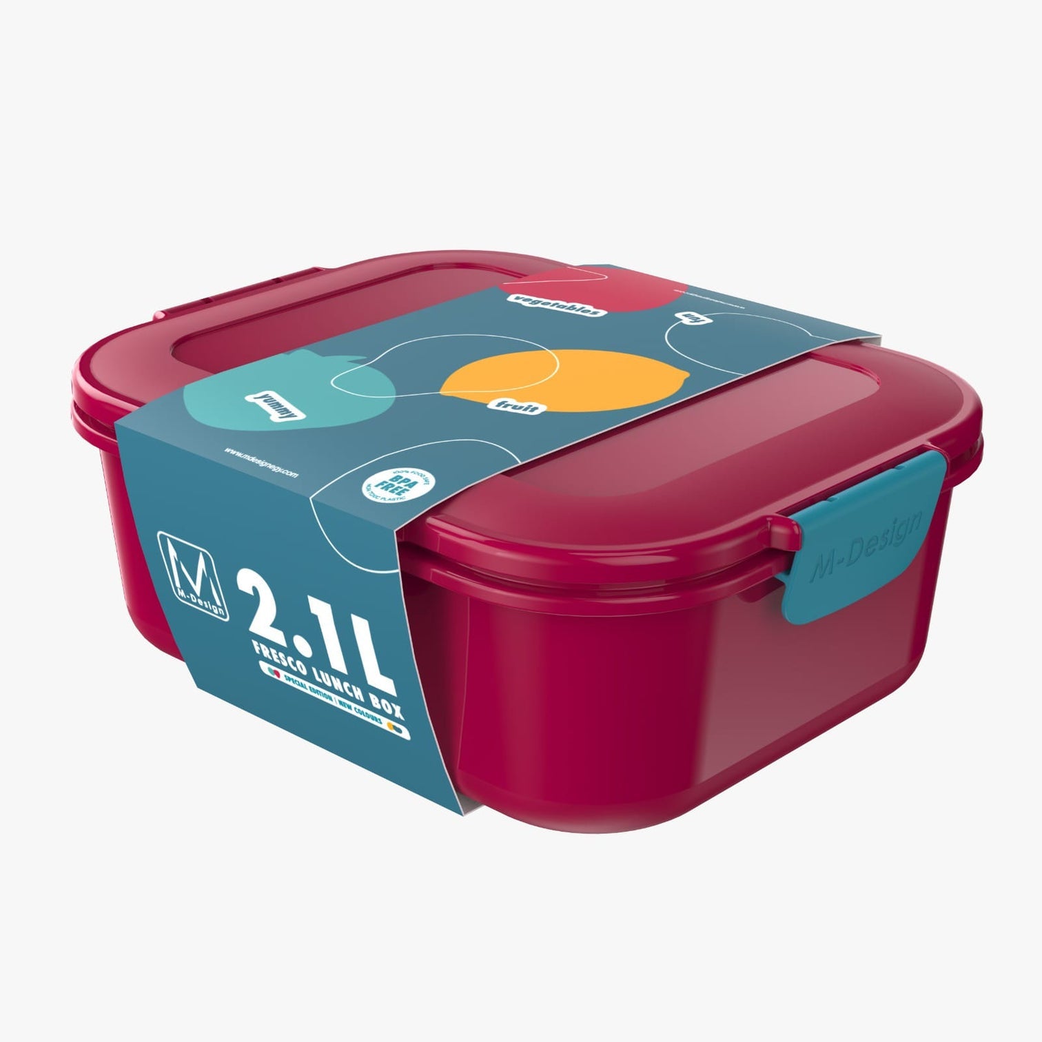 M-DESIGN Lunch Box 2.1L – Fuchsia & Turquoise (75116)