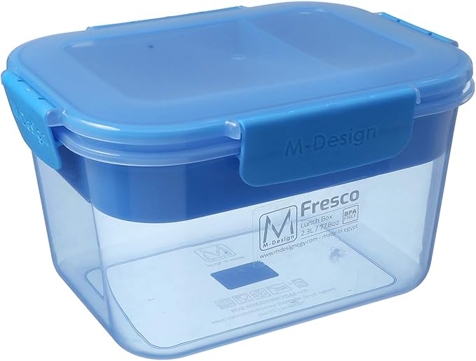 M-DESIGN Lunch Box 2.3L – Blue with Blue Clip (6448)