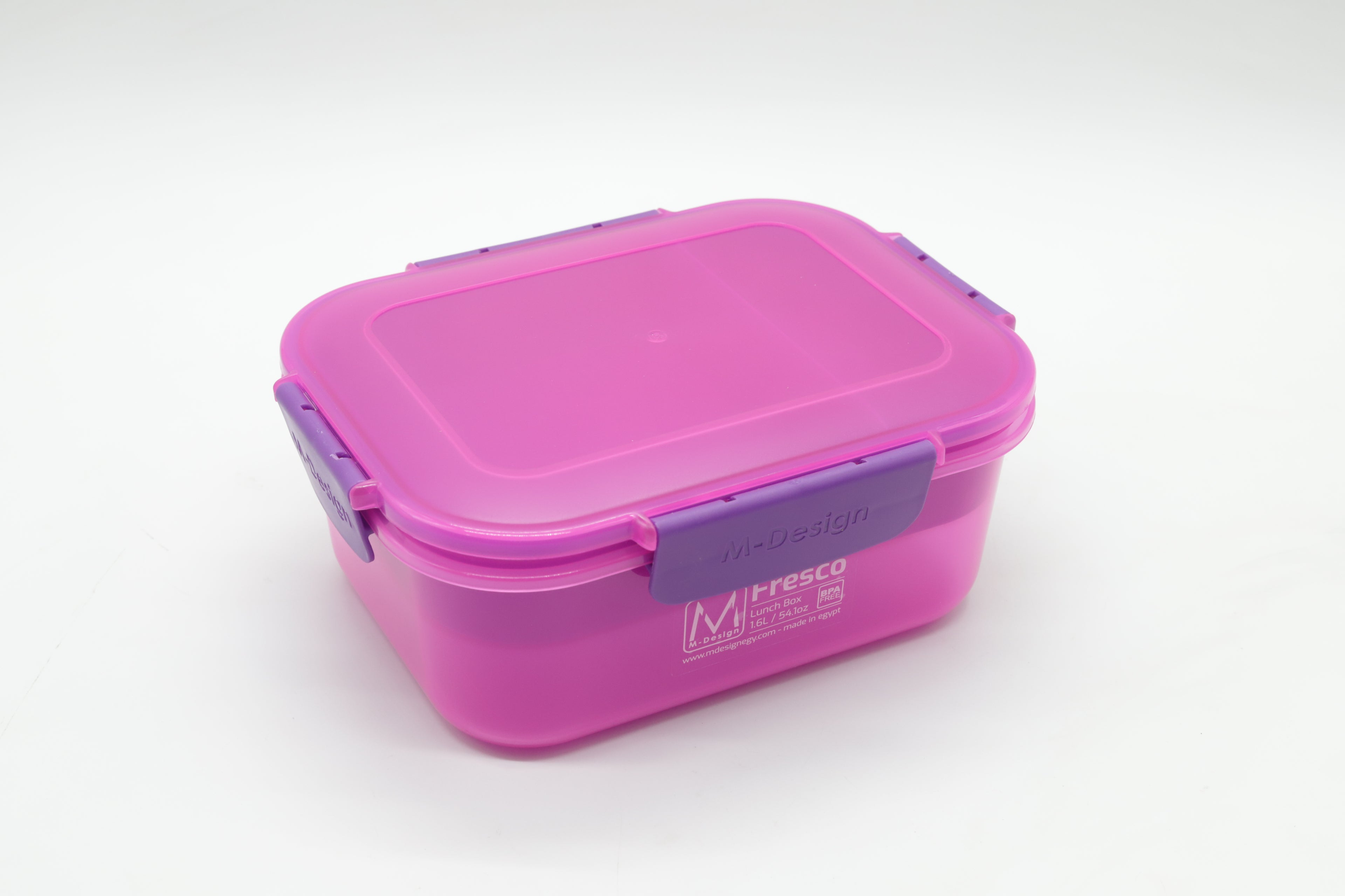 M-DESIGN Lunch Box 1.6L – Pink with Clip (6443)