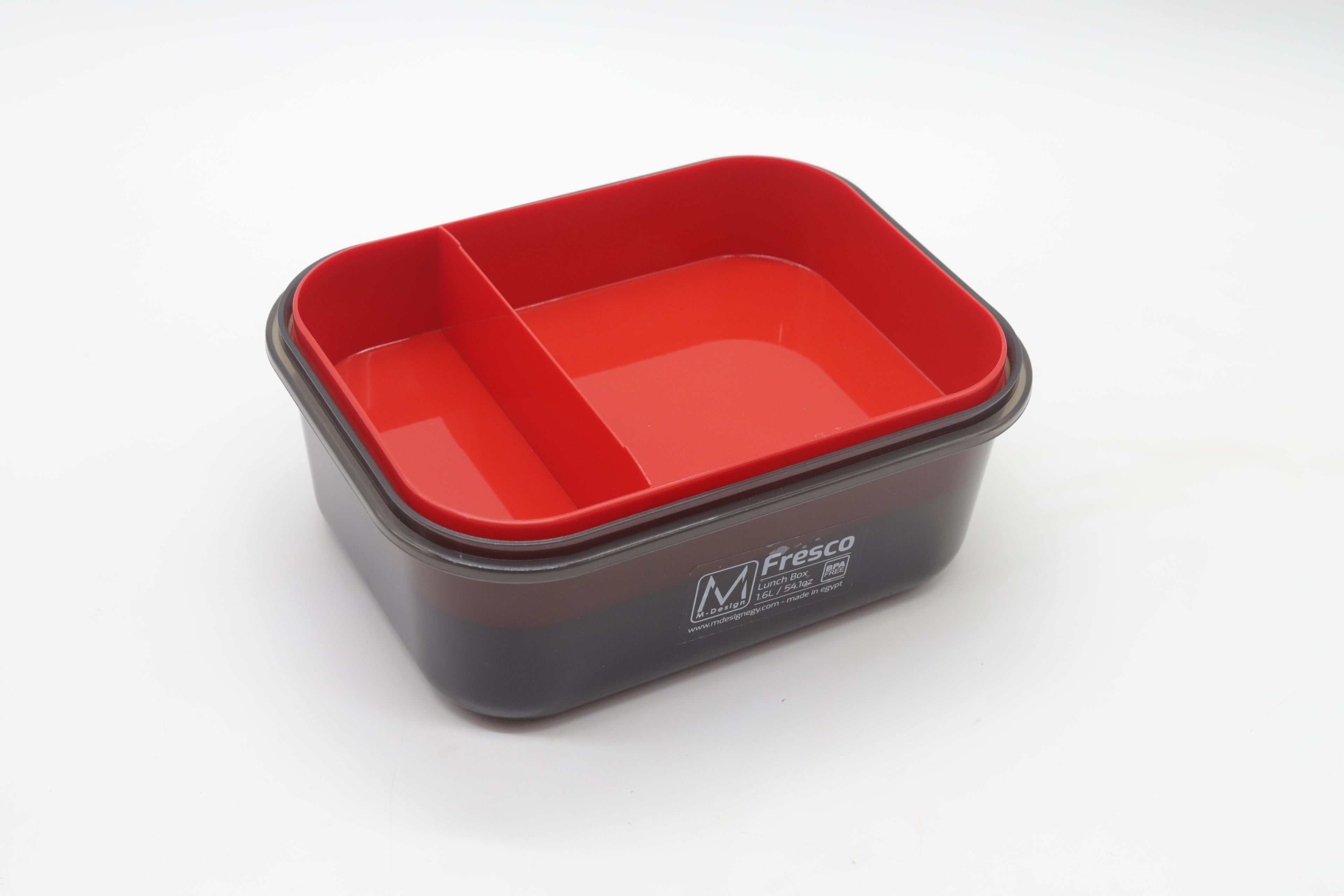 M-DESIGN Lunch Box 1.6L – Black with Red Clip (6444)