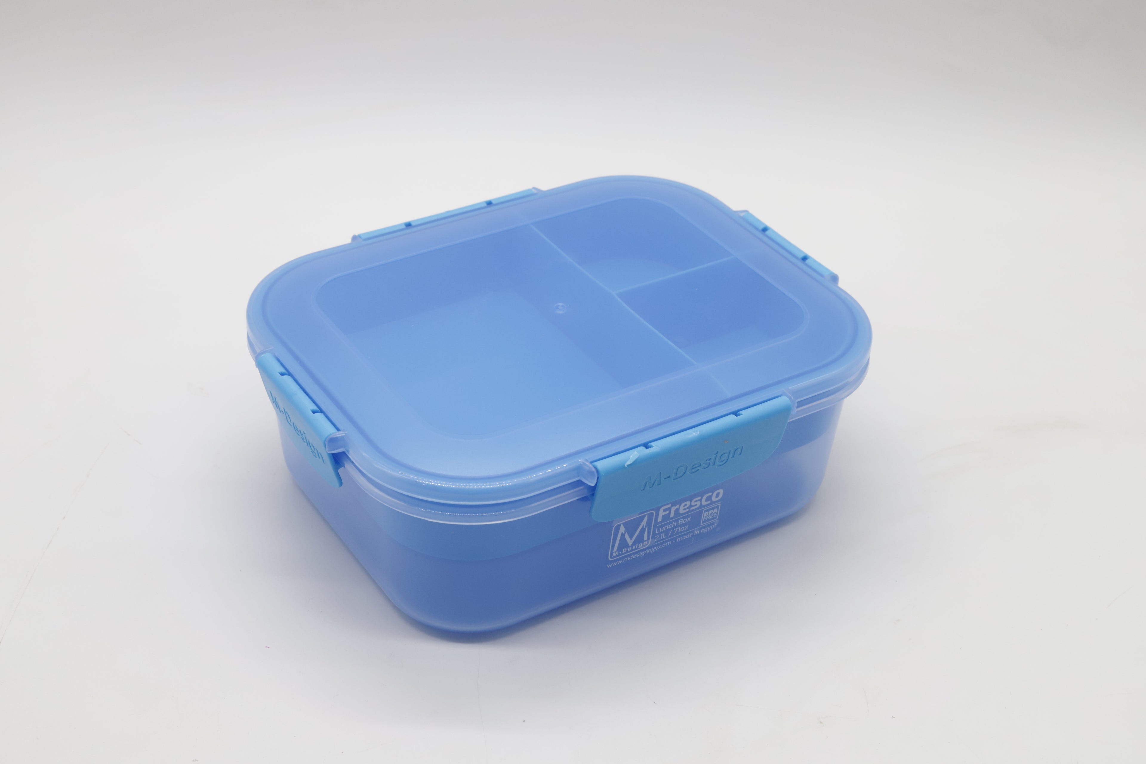 M-DESIGN Lunch Box 2.1L – Blue with Clip (6445)