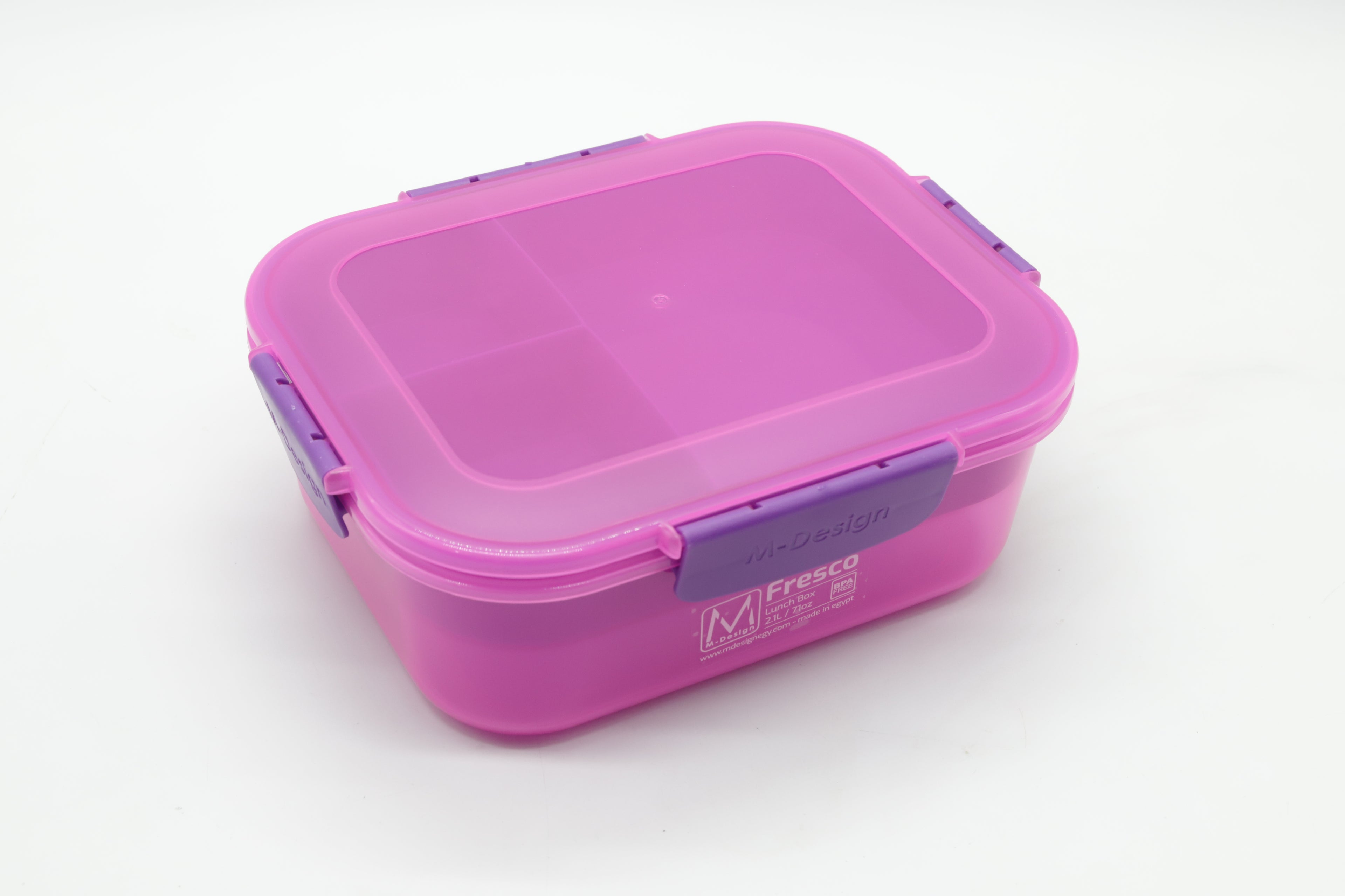 M-DESIGN Lunch Box 2.1L – Pink with Clip (6446)