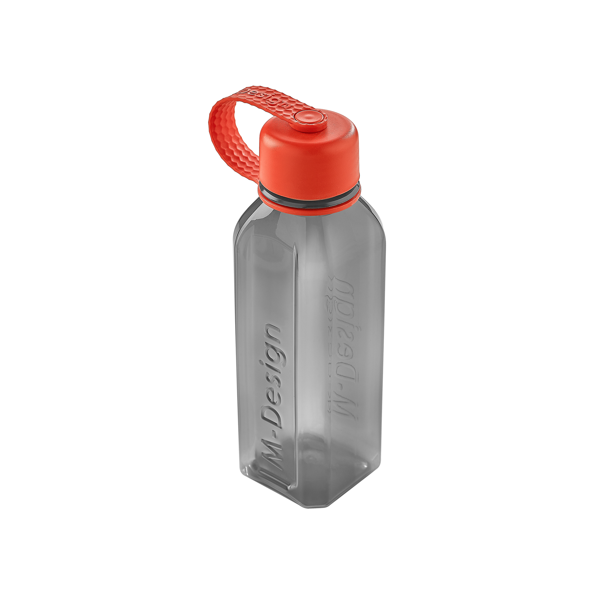 M-DESIGN Square Bottle 650ml with Attached Lid – Black (75075)