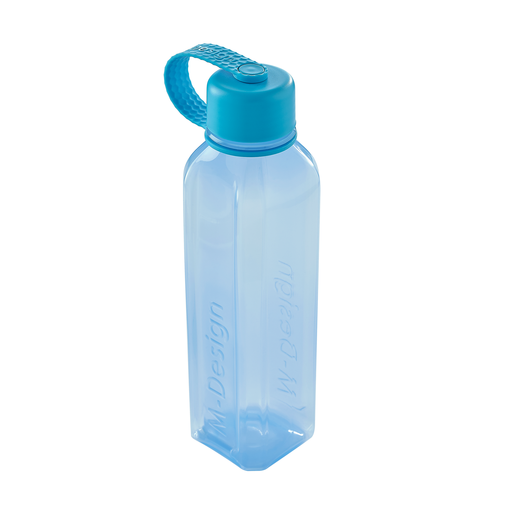 M-DESIGN Square Bottle 800ml with Attached Lid – Blue (75076)