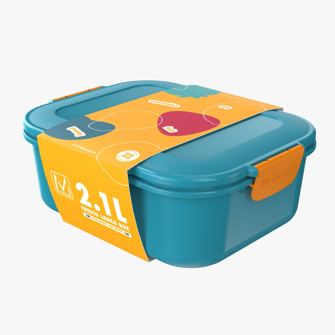 M-DESIGN Lunch Box 2.1L – Turquoise & Orange (75118)