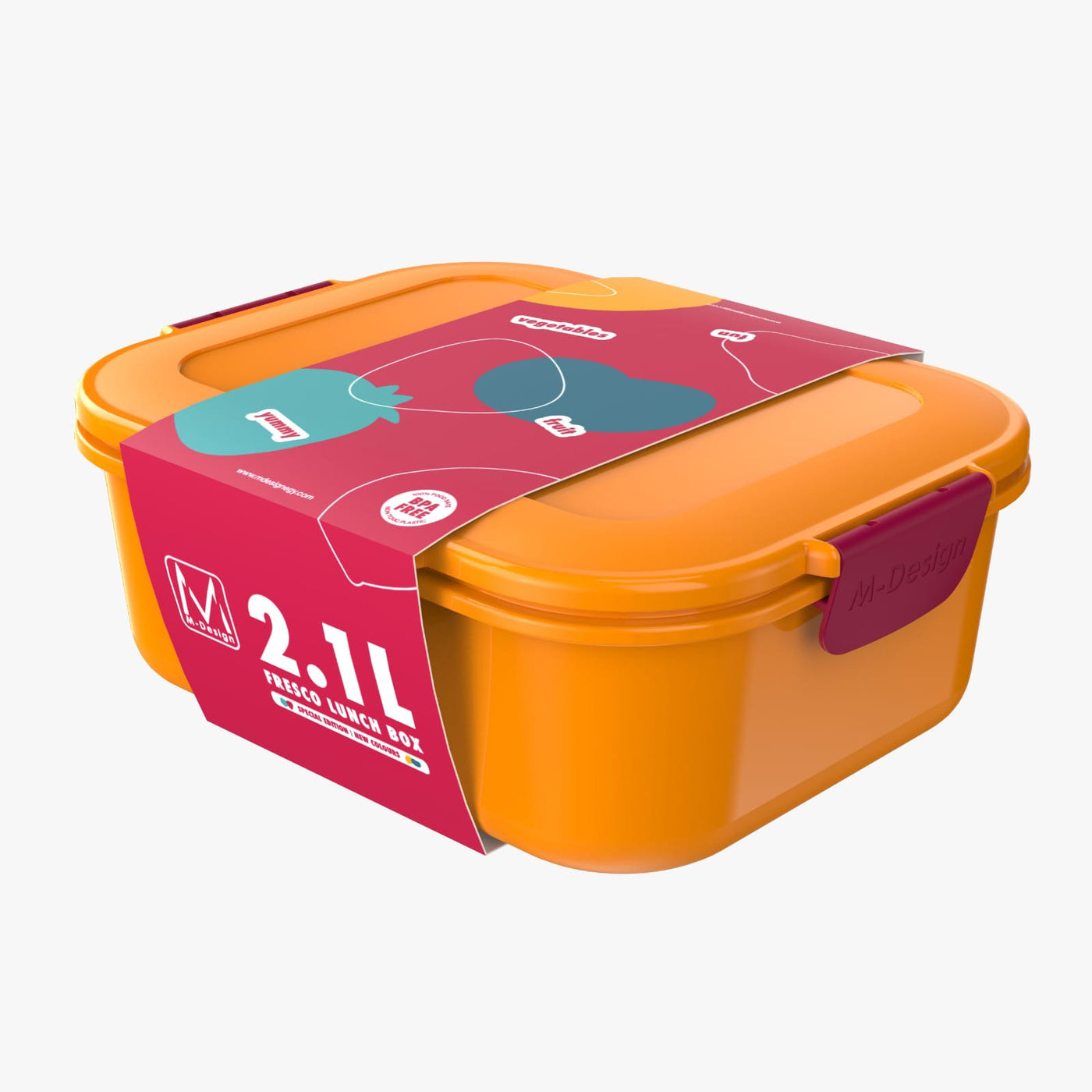 M-DESIGN Lunch Box 2.1L – Orange & Fuchsia (75117)