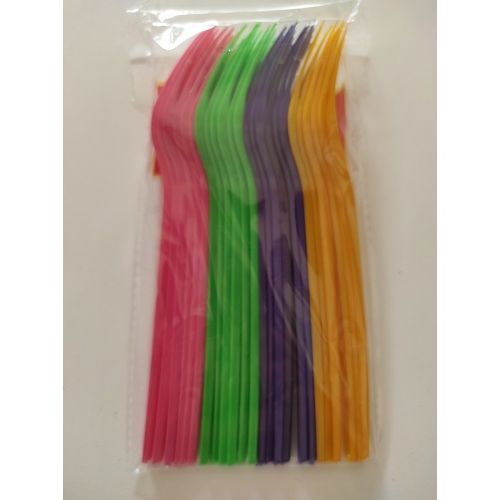Pack of 24 Colored Plastic Forks