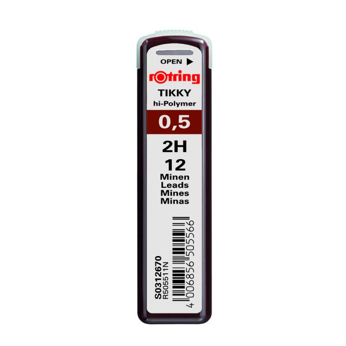 Rotring mechanical pencil leads R-0.5 HB-B-H-2H