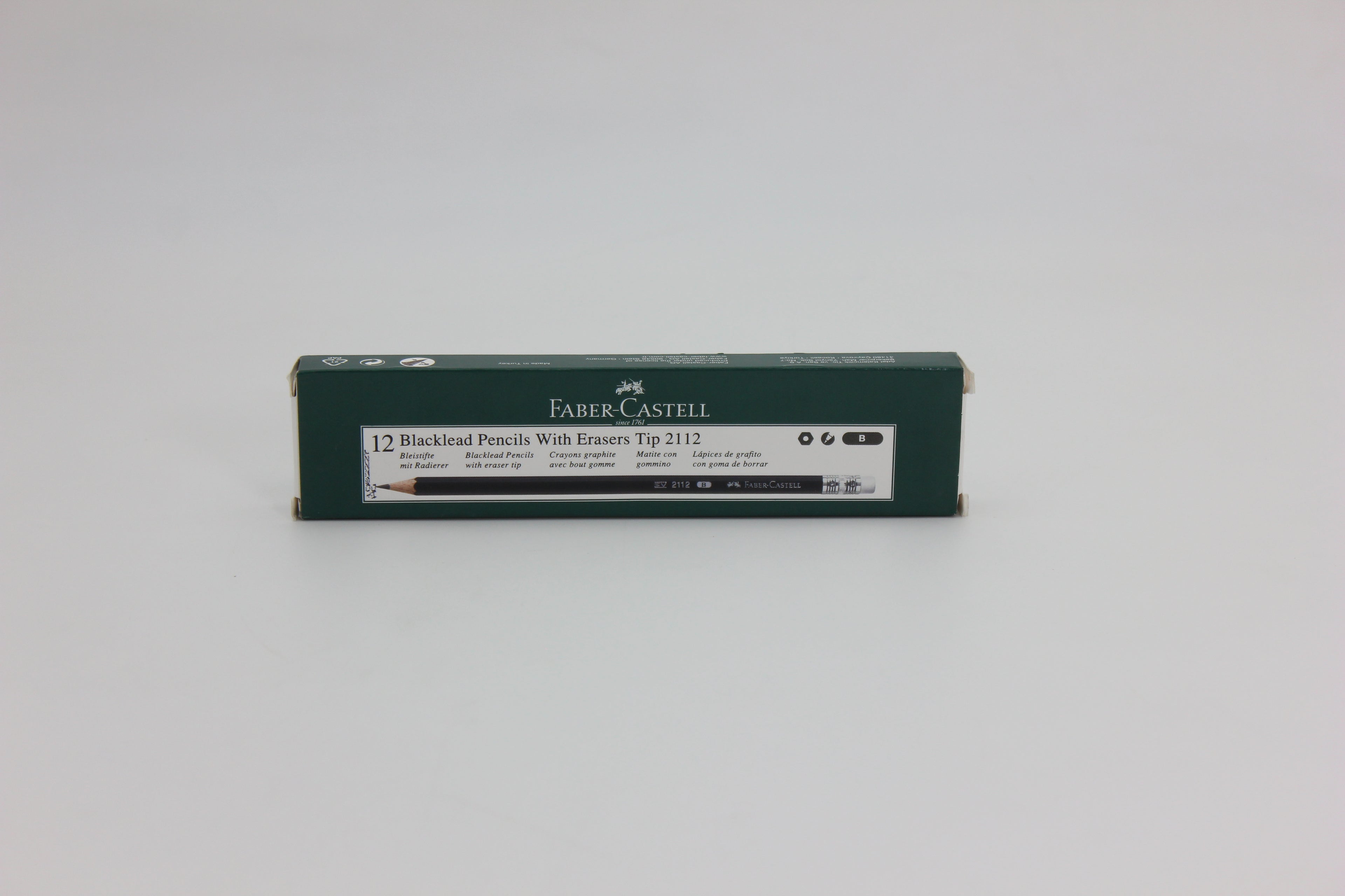 Faber Castell B pencil number 2112 with eraser