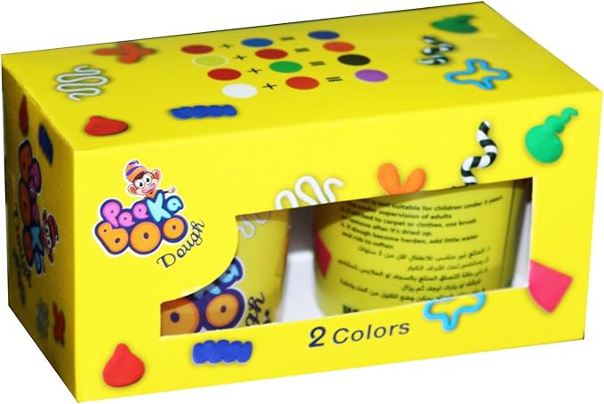Set of 2 Cups Colored Clay 100g PEEKA BOO 40004
