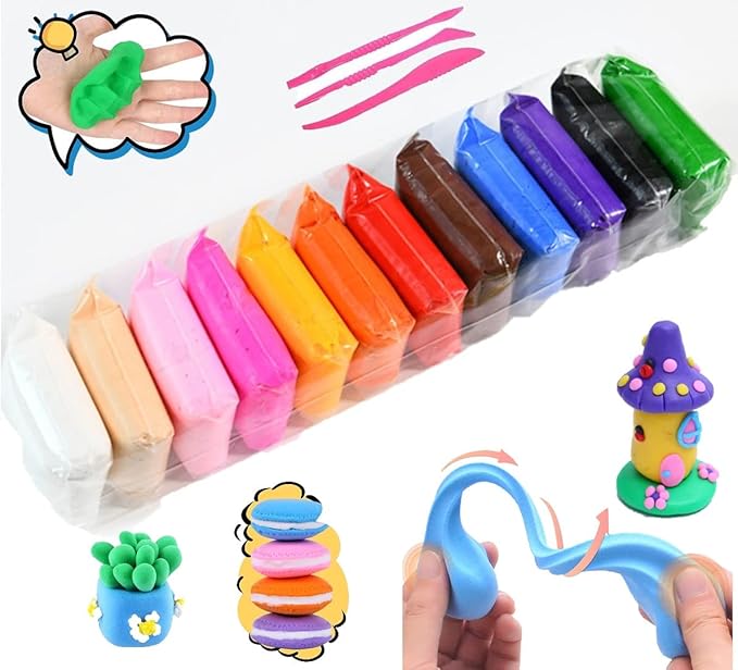 Thai Clay Set 12 Colors + Roller BLC-100R 100g