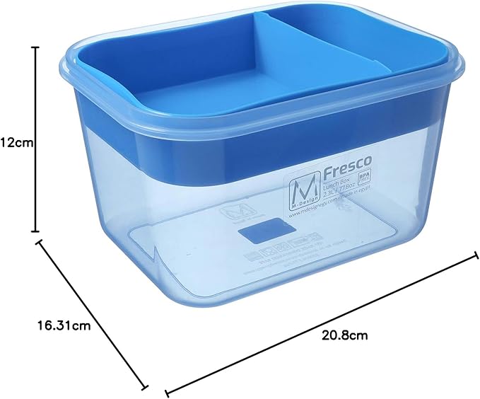 M-DESIGN Lunch Box 2.3L – Blue with Blue Clip (6448)