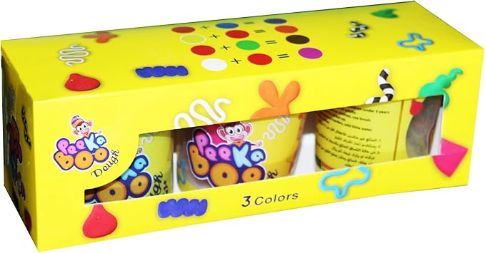 Set of 3 Cups Colored Clay 100g PEEKA BOO 40005