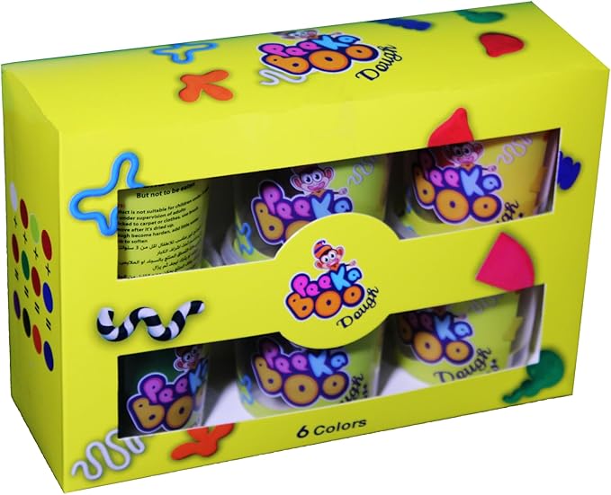 Set of 6 Cups Colored Clay 100g PEEKA BOO 40008
