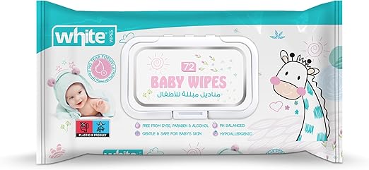 Pack of 72 White Baby Wet Wipes