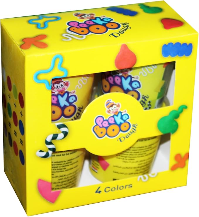 Set of 4 Cups Colored Clay 100g PEEKA BOO 40006