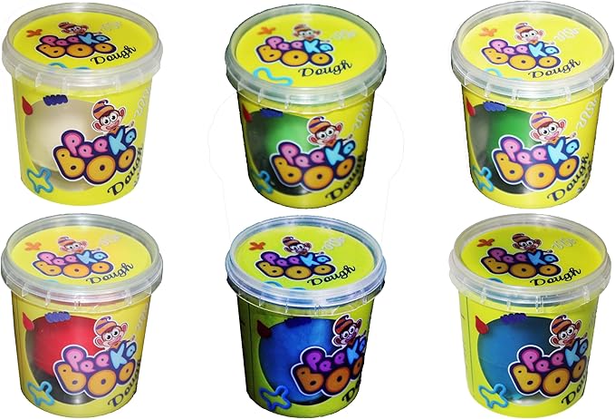 Set of 6 Cups Colored Clay 100g PEEKA BOO 40008