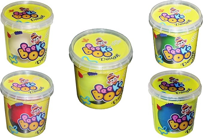 Set of 5 Cups Colored Clay 100g PEEKA BOO 40007