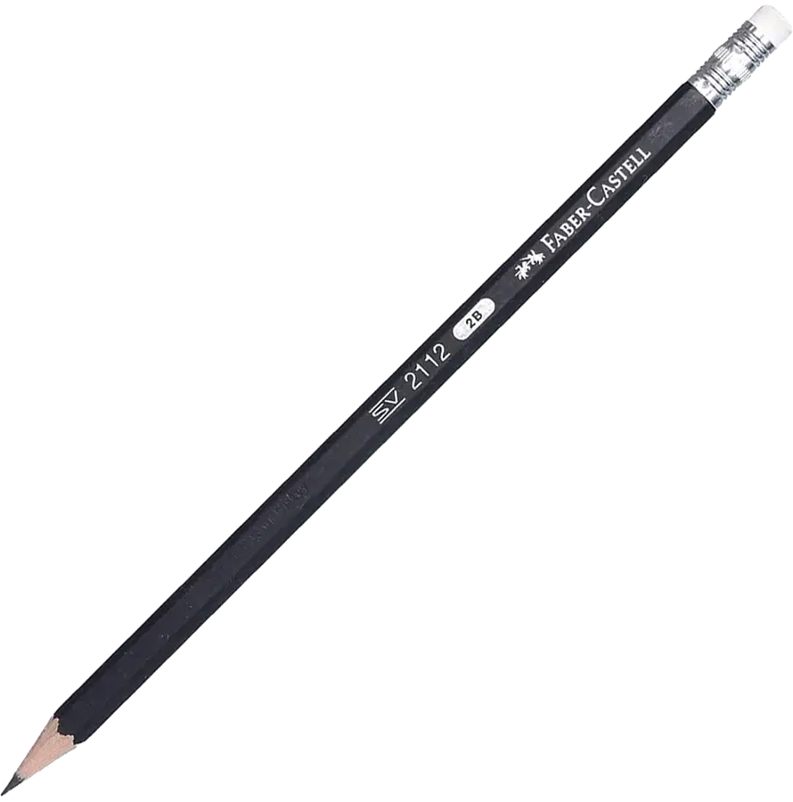 Faber Castell 2B pencil number 2112 with eraser
