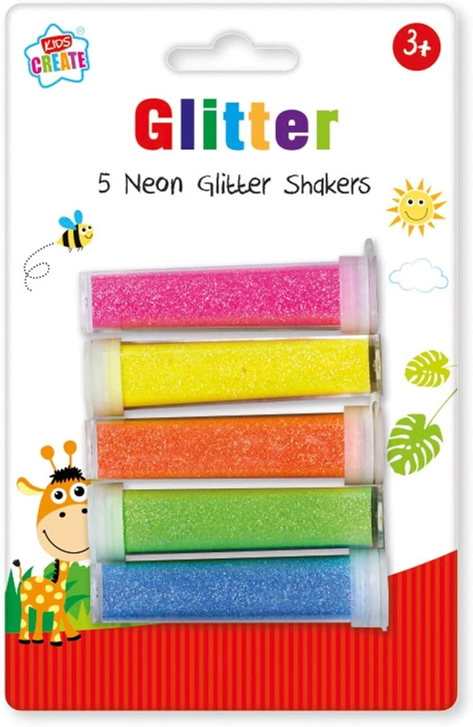 Card of 5 Tubes Fine Neon Glitter – Light Colors JY3-5